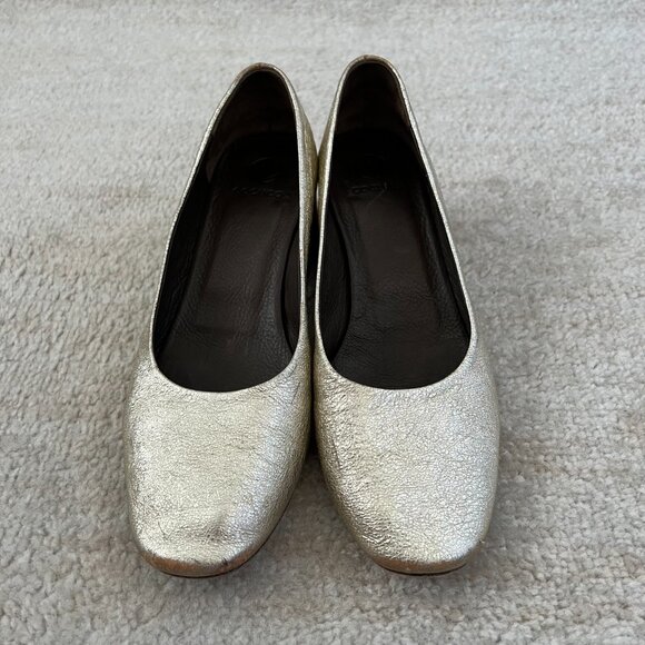 COCLICO Gold Chunky Heels Shoes 36 - Picture 2 of 10